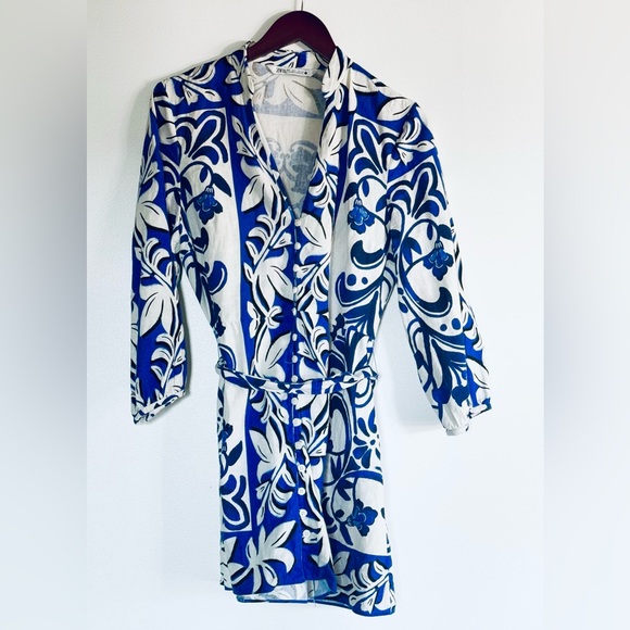 Zara Linen Style Shirt Dress - Picture 4 of 7